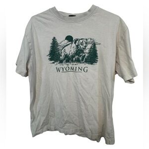 Cotton On Gray Graphic Tee - Wyoming Bear Design